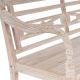 DIVERO 2-miestna lavica - 119 cm, teak, biela shabby