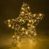 Vianočná hviezda s časovačom- teple biela, 30 LED, 40 cm