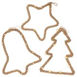 NEXOS Sada vianočných dekorácií 45 LED, teplá biela, 3 ks