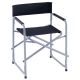 Skladacia kempingová stolička, oceľová, čierna, 73 cm