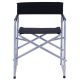 Skladacia kempingová stolička, oceľová, čierna, 73 cm