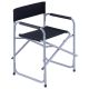 Skladacia kempingová stolička, oceľová, čierna, 73 cm