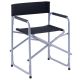 Skladacia kempingová stolička, oceľová, čierna, 73 cm