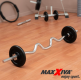 MAXXIVA Zakrivená obojručná EZ tyč, 120 cm, strieborná