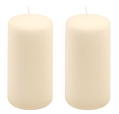 Sada stĺpových sviečok, 15 cm, Ø 7,5 cm, krémová, 2 ks