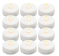 Sada čajových sviečok na batérie, s časovačom, biele, 12 ks