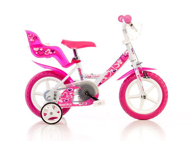 "Detský bicykel Dino 124GLN biela + ružová potlač 12 ""2015"