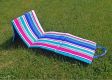Lehátko plážové skladacie, farebné pruhy, 180 x 50 cm