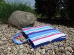 Lehátko plážové skladacie, farebné pruhy, 180 x 50 cm