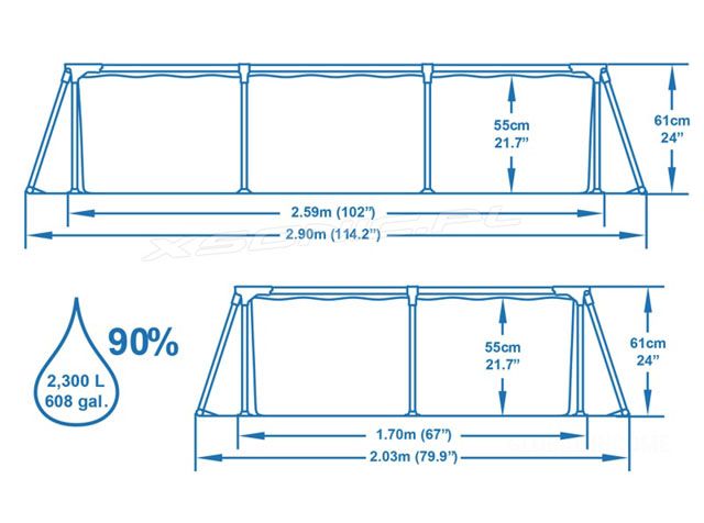 Obrázok BESTWAY Steel Pro  86 x 67 x 24/2.59m x 1.70m x 61cm Pool (56403)