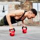 Gorilla Sports Kettlebell činka, pogumovaný povrch, 28 kg