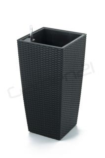 Samozavlažovací květináč G21 Linea ratan černý 55cm