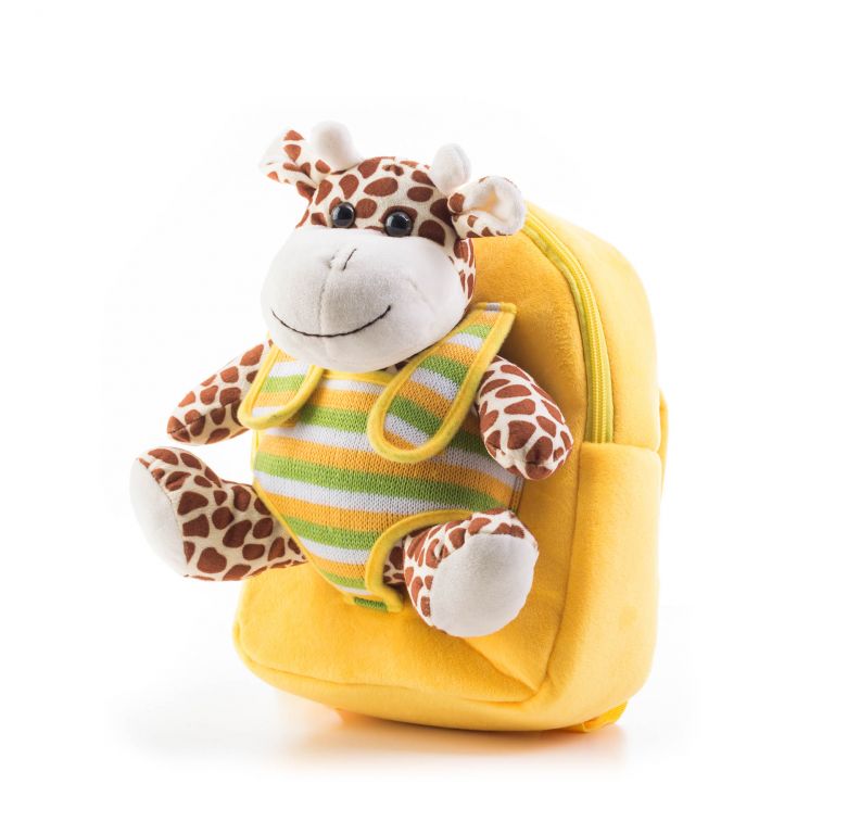 G21 batoh s plyšovou žirafou-  žltý