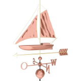 Dekoratívna medená koruhvička plachetnica, 135 cm