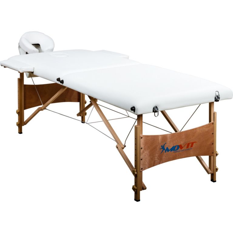 Prenosné masážne ležadlo DELUXE MOVIT biele 185 x 80 cm