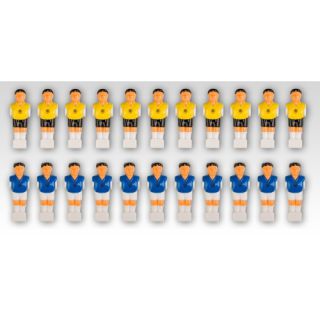 Náhradné figúrky na stolný futbal žltá modrá 22 ks