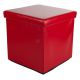 Taburet s úložným priestorom, tmavo červený