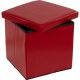 Taburet s úložným priestorom, tmavo červený