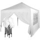 Záhradný párty stan nožnicový 3x3 m + 2 bočné steny - biela