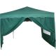 Záhradný párty stan nožnicový 3x3 m + 2 bočné steny - zelená