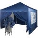 Záhradný párty stan nožnicový 3x3 m + 4 bočné steny - modrá