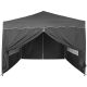Záhradný párty stan nožnicový 3x3 m + 4 bočné steny - antracit