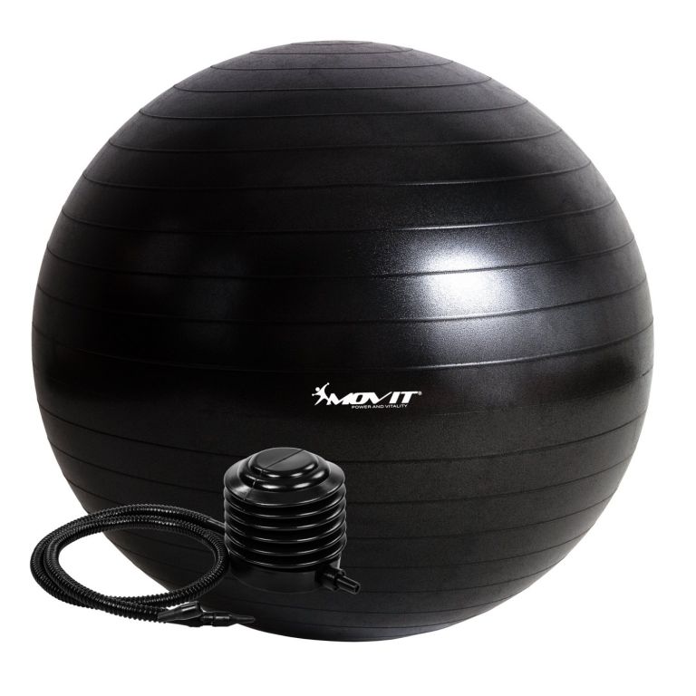 Gymnastická lopta MOVIT s pumpou - 85 cm – čierna