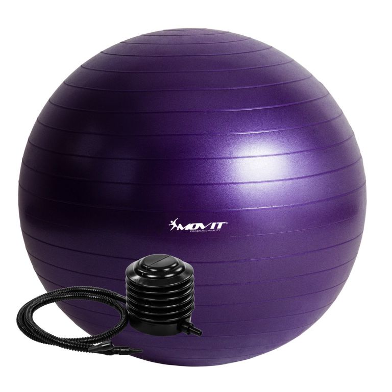 Gymnastická lopta MOVIT s pumpou - 85 cm – fialová