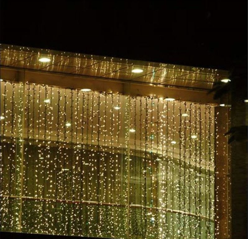 Vianočné osvetlenie - svetelný záves - 3 x 6 m teplá biela 600 LED