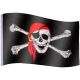 Pirátska vlajka Jolly Roger - 120 cm x 80 cm
