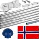 Vlajkový stožiar vrátane vlajky Nórsko - 650 cm