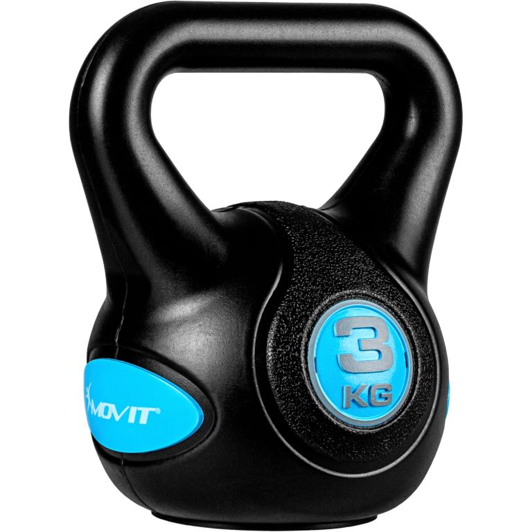 Obrázok MOVIT Kettlebell činka - 3 kg, čierna/svetlomodrá