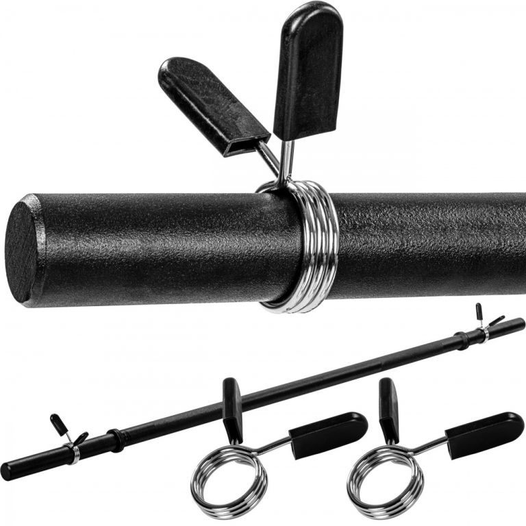 MOVIT® 200 cm posilňovacia tyč, čierna, pružinový uzáver