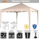 INSTENT záhradný párty stan - 3 x 3 m, champagne + 2 bočnice