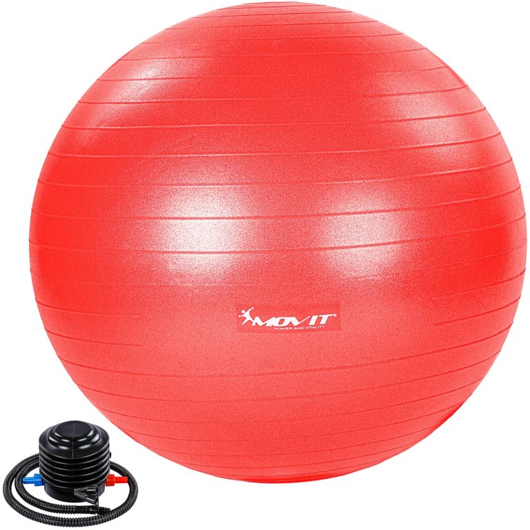 MOVIT Gymnastická lopta s nožnou pumpou, 85 cm, červená