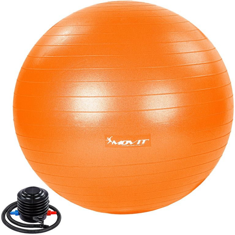 MOVIT Gymnastická lopta s nožnou pumpou, 85 cm, oranžová
