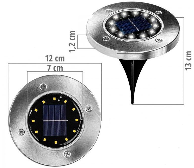 Obrázok VOLTRONIC solárne svetlo zo zemným hrotom 4 ks, stud. biela