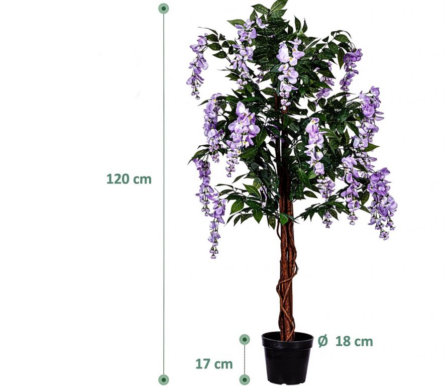 Obrázok PLANTASIA umelý strom Vistária 120 cm, modrofialové kvety