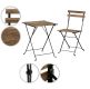 STILISTA záhradný bistro set 2 stoličky + stôl, drevo / kov
