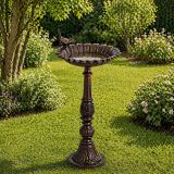 STILISTA Liatinové vtáčie napájadlo, 50 x 24 cm,antic. hnedá