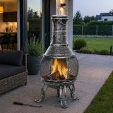 STILISTA Terasový krb, 89 cm, strieborno-sivý