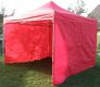Záhradný párty stan DELUXE nožnicový + bočné steny - 3 x 3 m červená
