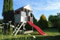MARIMEX detský drevený domček so šmykľavkou, 280x242x197 cm