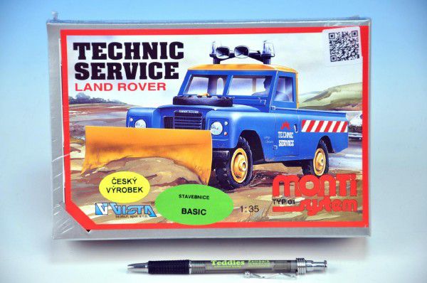 Stavebnice Monti 01 Technic service Land rover 1:35 v krabici 22x15x6cm