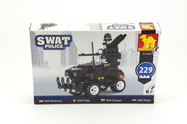 Obrázok Stavebnice Dromader SWAT Policie Auto 229ks plast v krabici 32x21,5x5cm