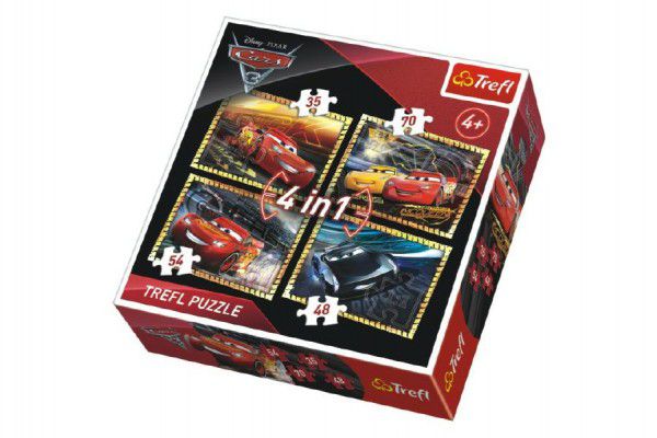Puzzle 4v1 Auta/Cars 3 Disney v krabici 28x28x6cm
