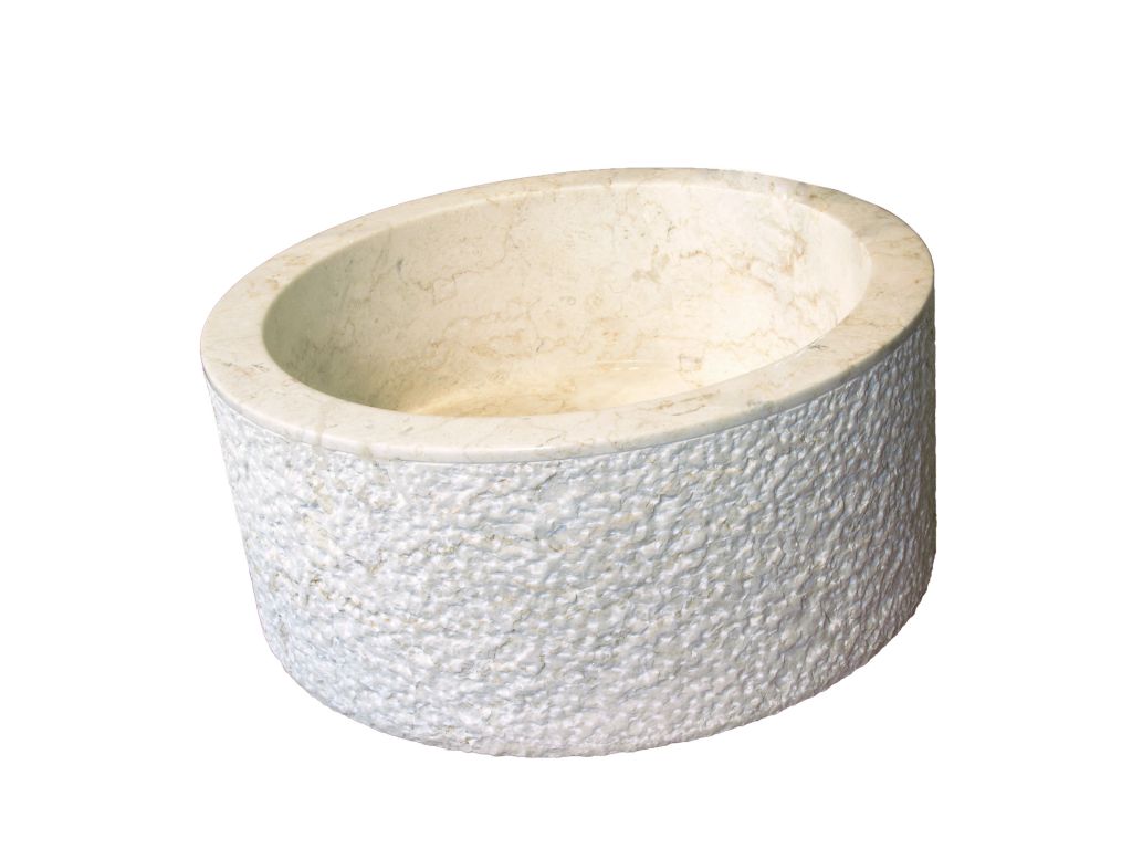Umývadlo z prírodného kameňa MIRUM 509 Ø 45 cm Cream