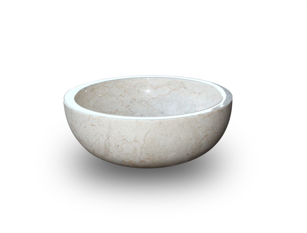 Umývadlo z prírodného kameňa Gemma 501 leštený mramor Ø 40 cm Cream