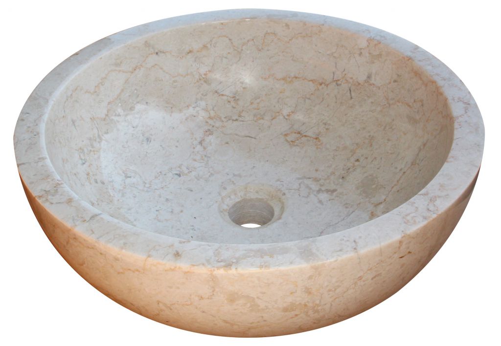 Kamenné umývadlo Gemma 501 leštený mramor Ø45 cm Cream