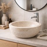 Umývadlo z prírodného kameňa Gemma 516 Ø45 cm Cream